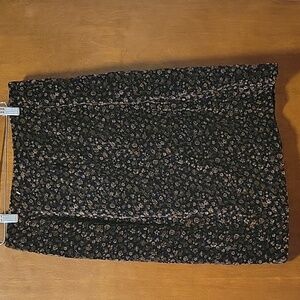 Black Brown Floral Velvet Skirt Van Heusen 8